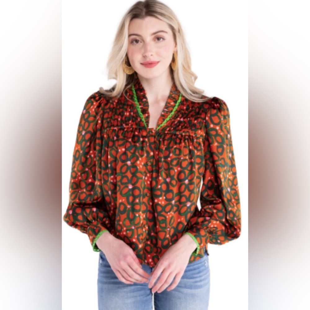 Alden Adair Oliver Long Sleeve Top in Disco Floral Size Medium